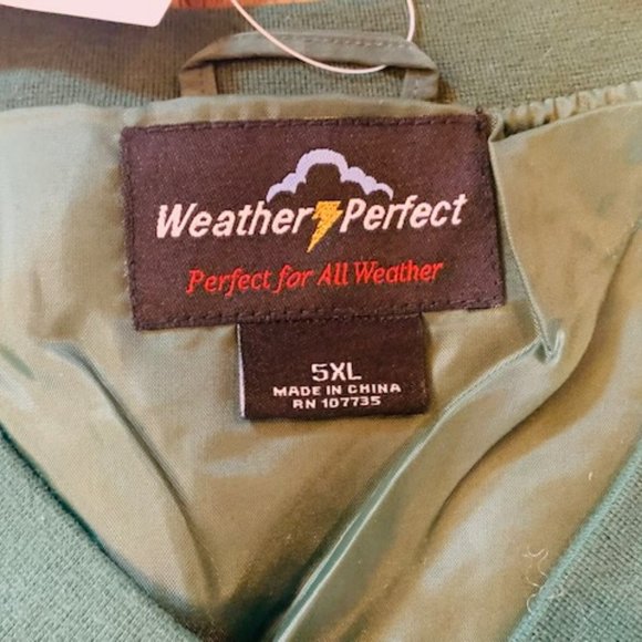 Mens Pullover Jacket 5XL Weather Perfect Green windbreaker Golf long sleeve NWT - Picture 3 of 5